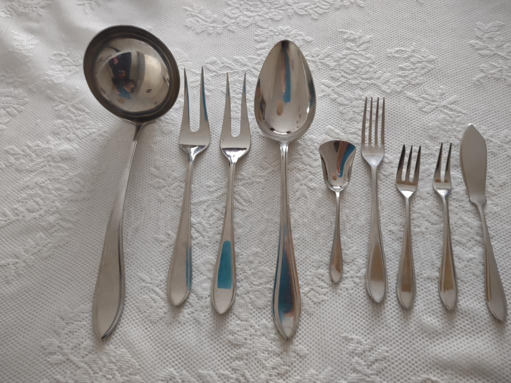 keltum model puntfilet diverse bestekdelen, Antiek en Kunst, Antiek | Bestek, Ophalen of Verzenden