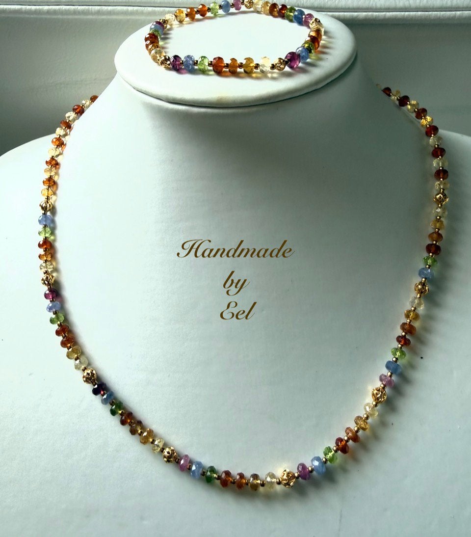 Collier en armband saffier, Verzenden, Nieuw