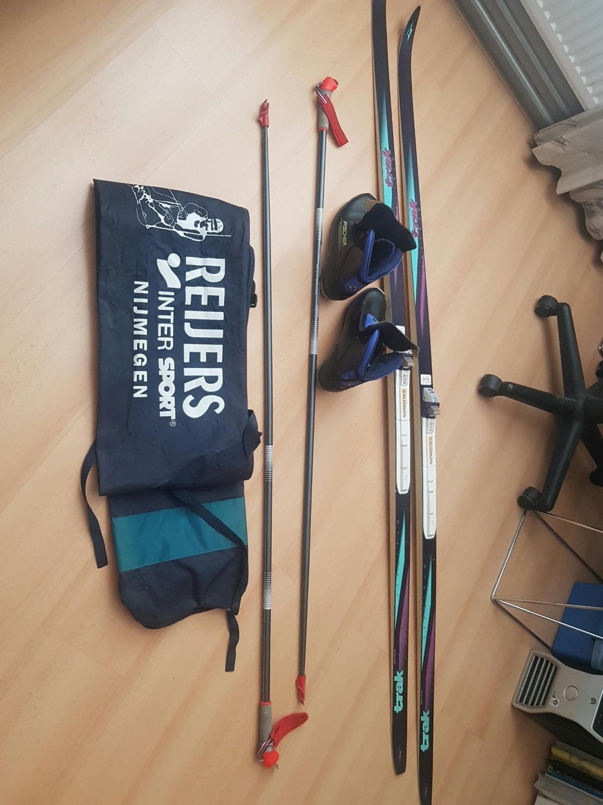 Complete Langlaufset: Ski's, Schoenen, Stokken en Tas, Ophalen of Verzenden, Ski's, Fischer, Gebruikt