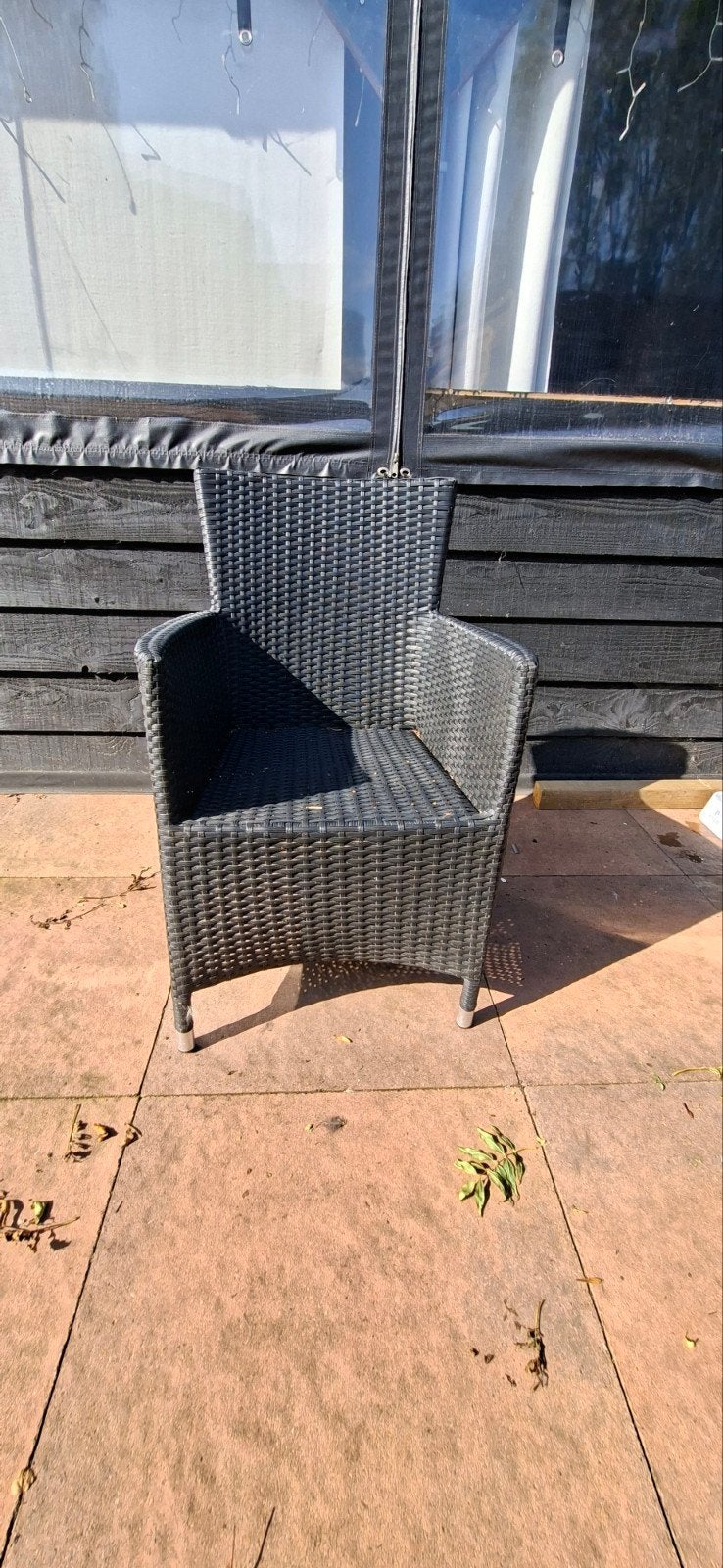 4 rieten stoelen voor buiten of binnen, Ophalen, Gebruikt, Rotan