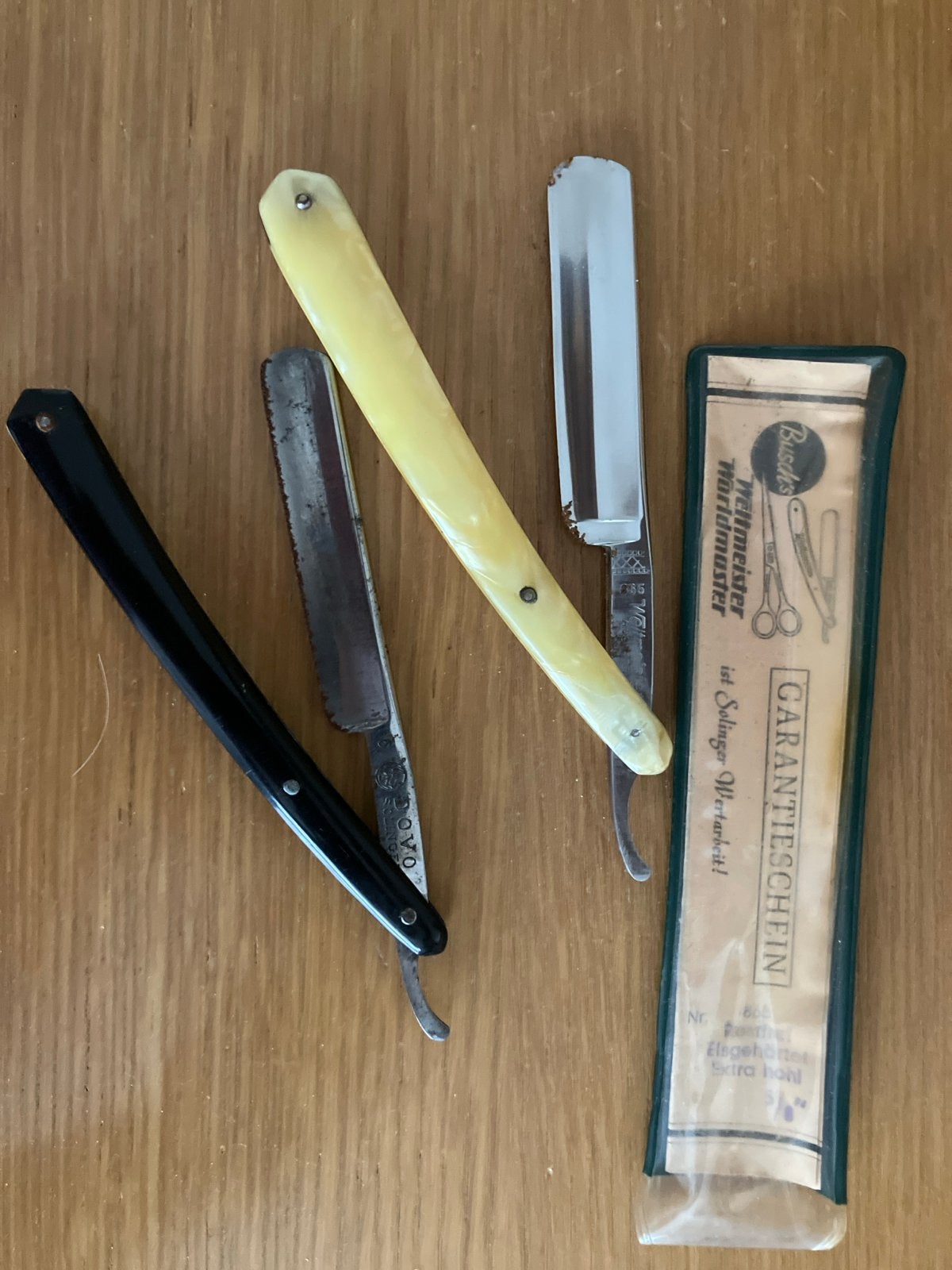 Vintage Scheermessen: Dovo Solingen & Weltmeister, Ophalen of Verzenden