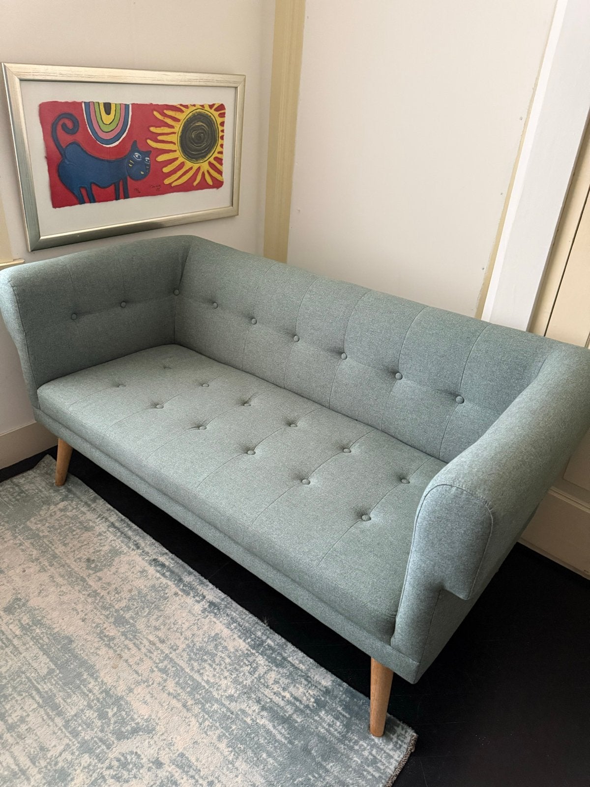 Sofacompany 2-zitsbank - Mintgroen, Zo goed als nieuw, Huis en Inrichting, Banken | Sofa's en Chaises Longues, Ophalen, 150 tot 200 cm
