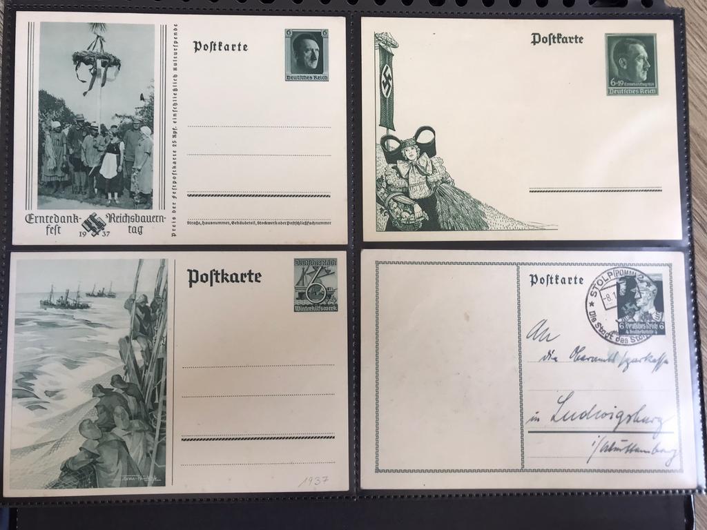 Vier postkaarten WW2 periode nazi Duitsland, Verzamelen, Militaria | Tweede Wereldoorlog, Ophalen of Verzenden, Overige soorten