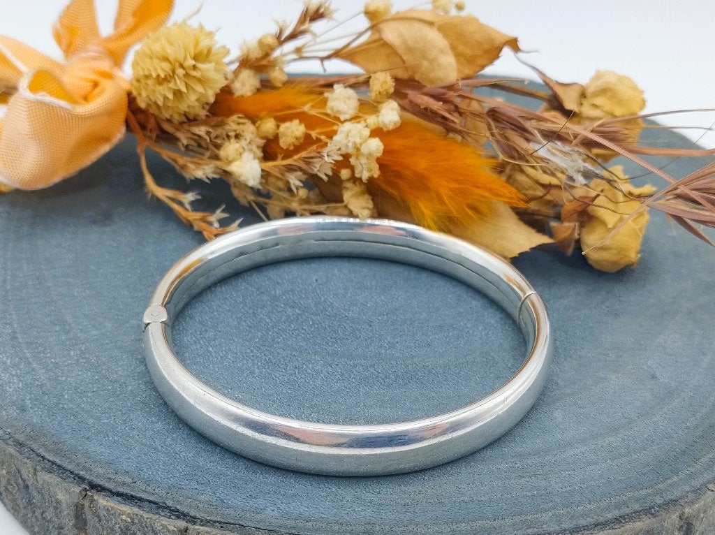 Zilveren slavenarmband, bangle, 21 cm