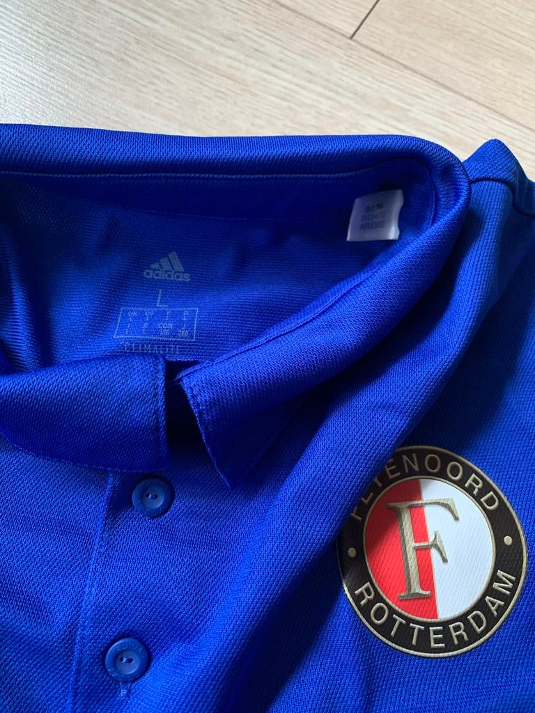Feyenoord polo blauw Adidas, Maat M, Ophalen of Verzenden, Zo goed als nieuw, Shirt