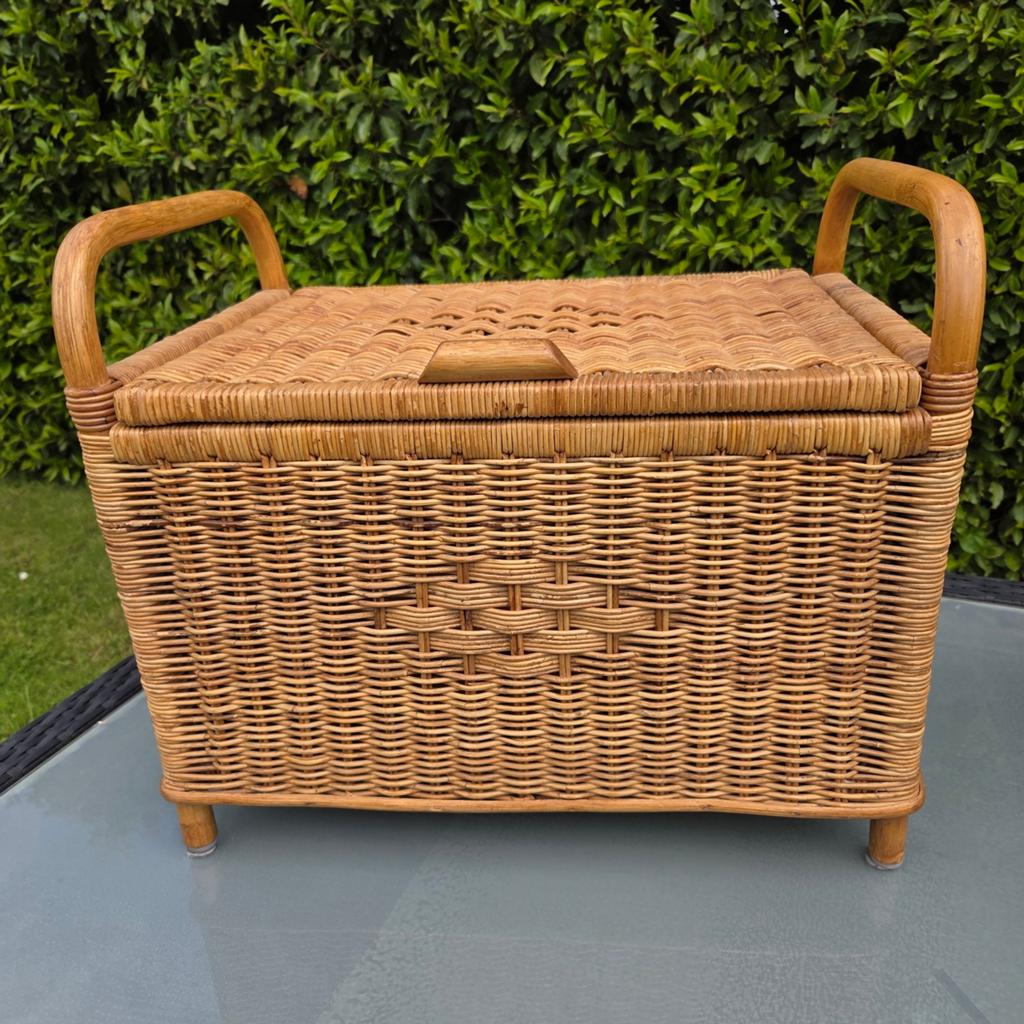 Vintage rotan opbergmand opbergkist speelgoedkist, Huis en Inrichting, Ophalen, 50 tot 100 cm, 50 tot 75 cm, Minder dan 50 cm