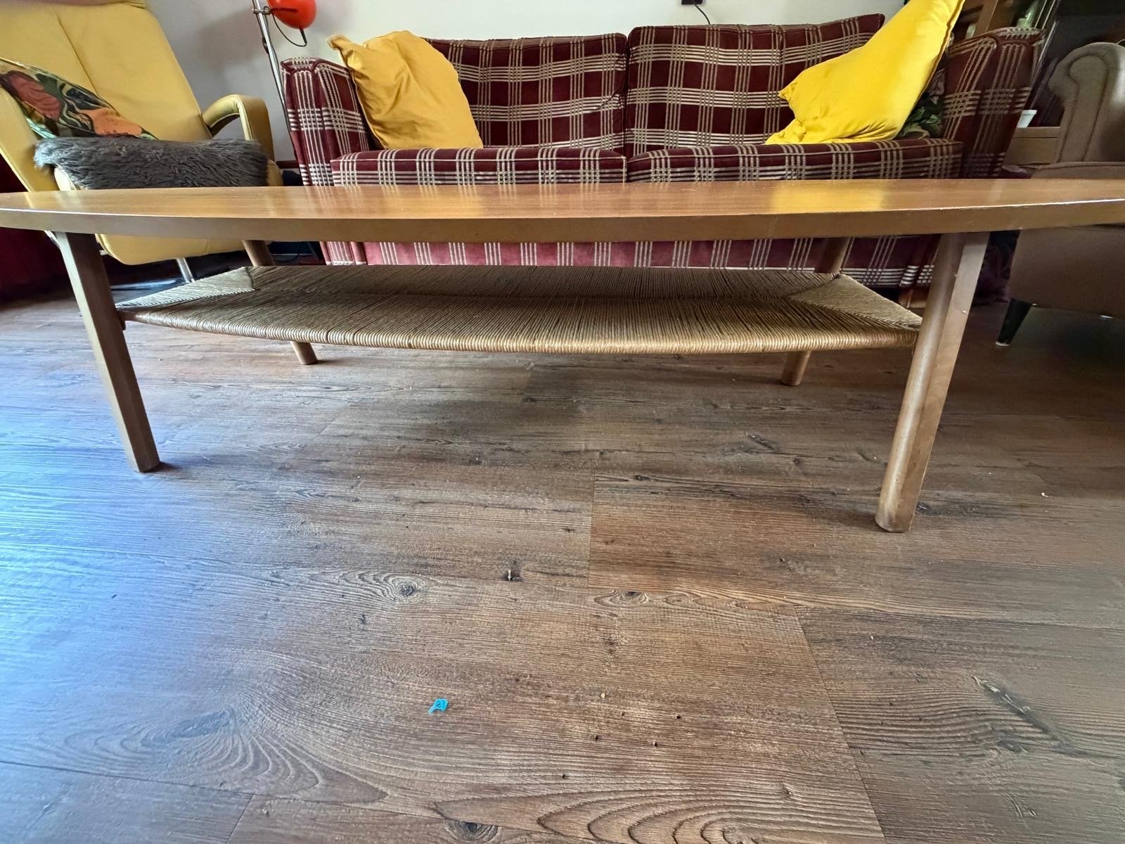 Ikea Stockholm salontafel - Ovaal, hout met rotan detail, Ophalen, Gebruikt, 50 tot 100 cm, 150 tot 200 cm