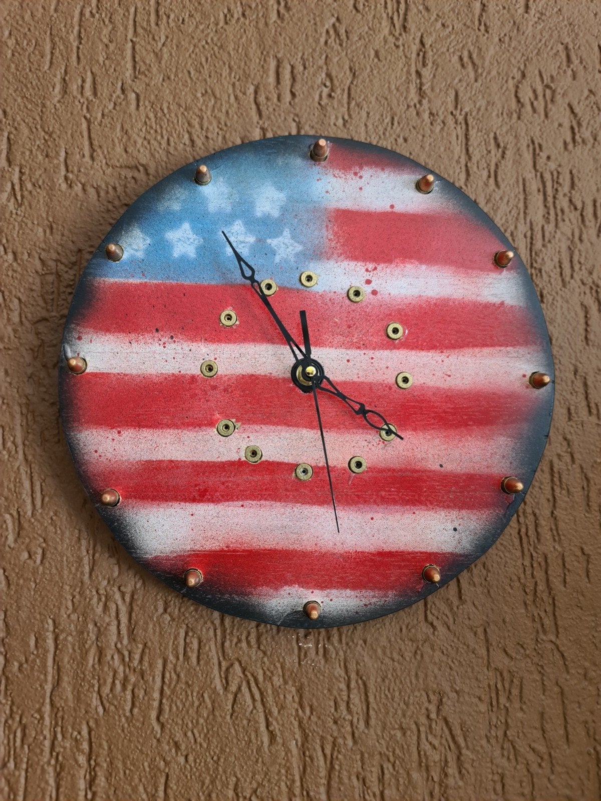 Unieke handgemaakte houten USA klok - One of a kind, Nieuw, Ophalen of Verzenden, Overige stijlen, Wandklok