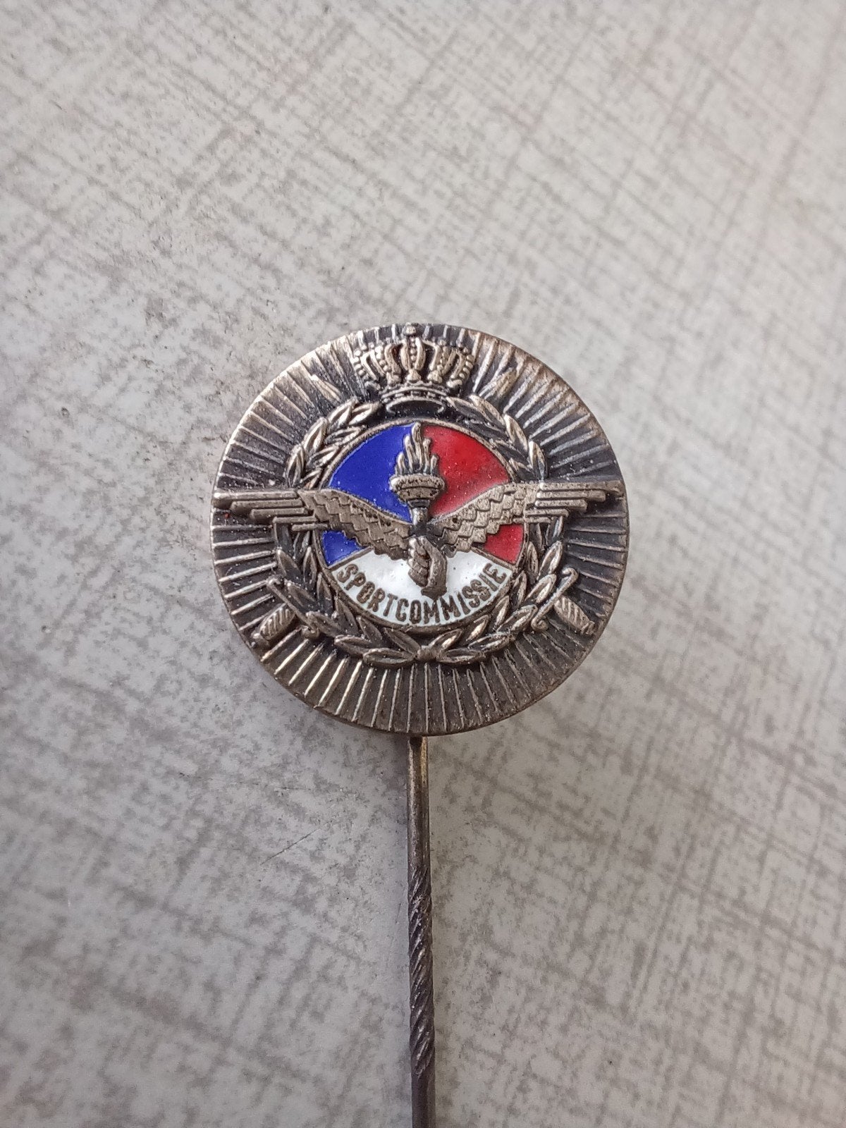 Luchtmacht  sportcommissie., Verzamelen, Ophalen of Verzenden, Luchtmacht, Nederland, Embleem of Badge