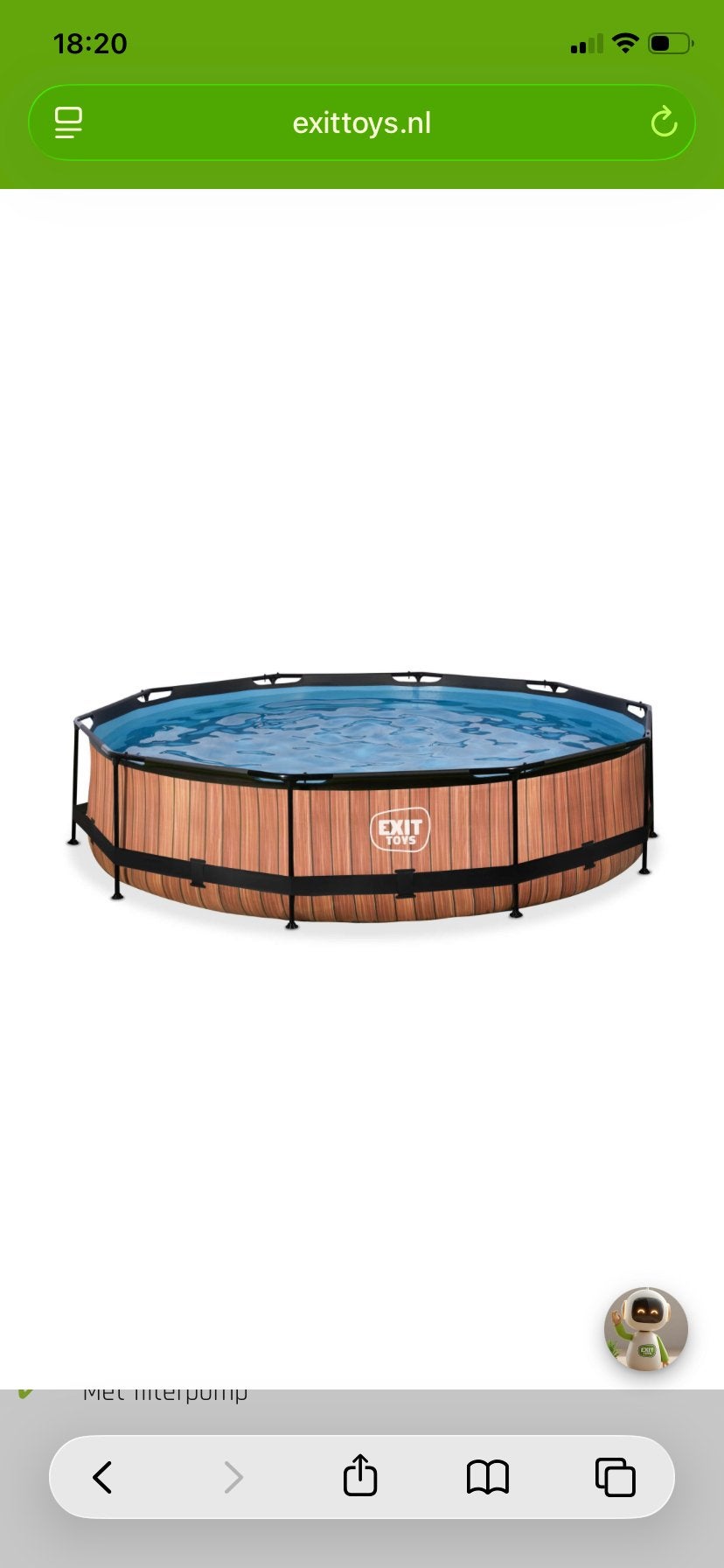 EXIT Toys Zwembad Ø360x76cm met filterpomp, Tuin en Terras, Zwembaden, Gebruikt, Minder dan 80 cm, Rond, 300 cm of meer