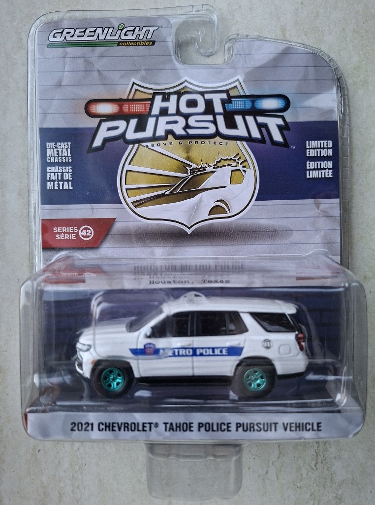 2021 Chevrolet Tahoe Police Greenlight 1/64 Chase Houston, Ophalen of Verzenden, Nieuw, Auto
