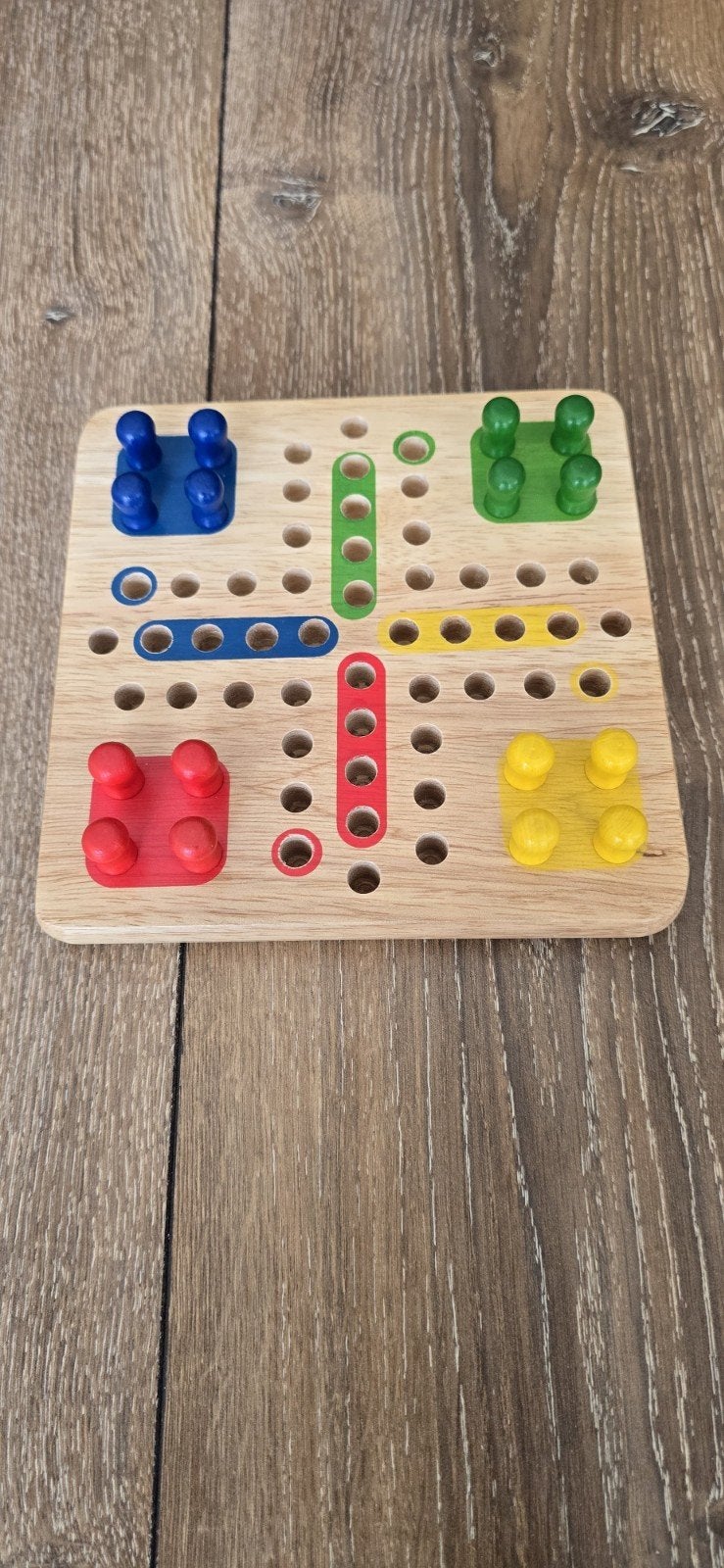 Mens erger je niet, houten variant, Ophalen of Verzenden, Zo goed als nieuw