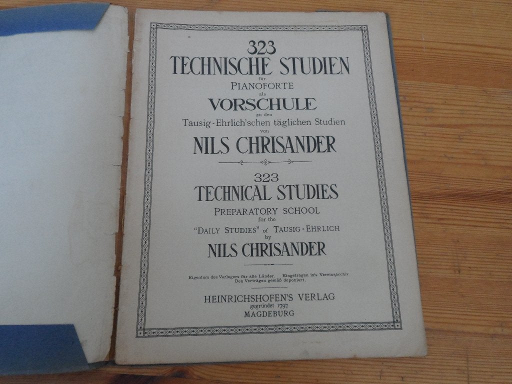 Nils chrisander - 323 technische studien, Gebruikt, Klassiek, Ophalen of Verzenden, Artiest of Componist