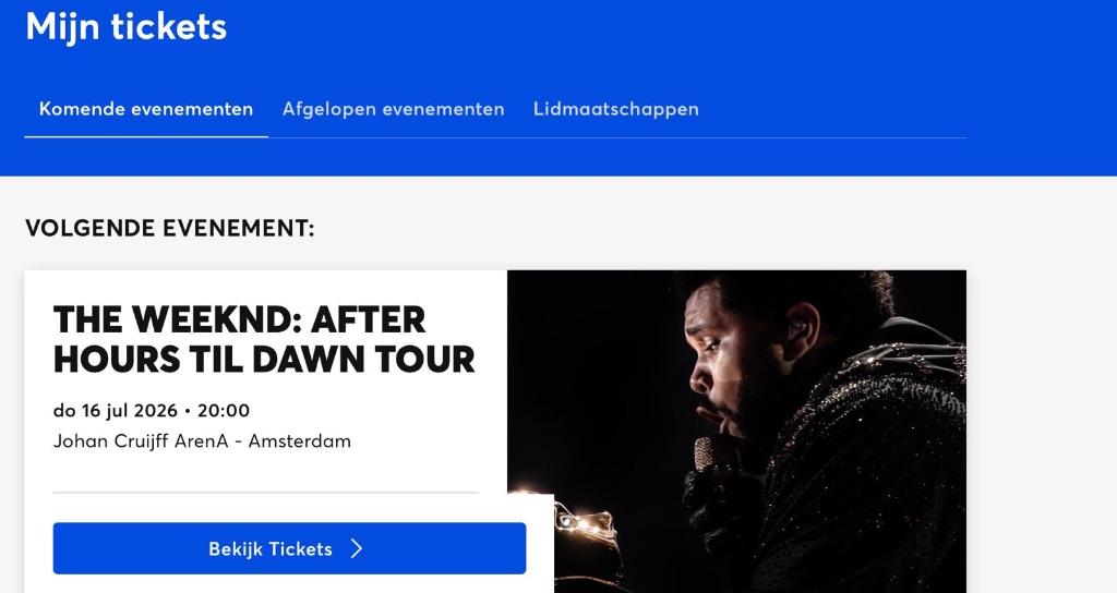 After AfterTill Dawn Tour ticket 16 juli – Golden Circle, Eén persoon, Juli