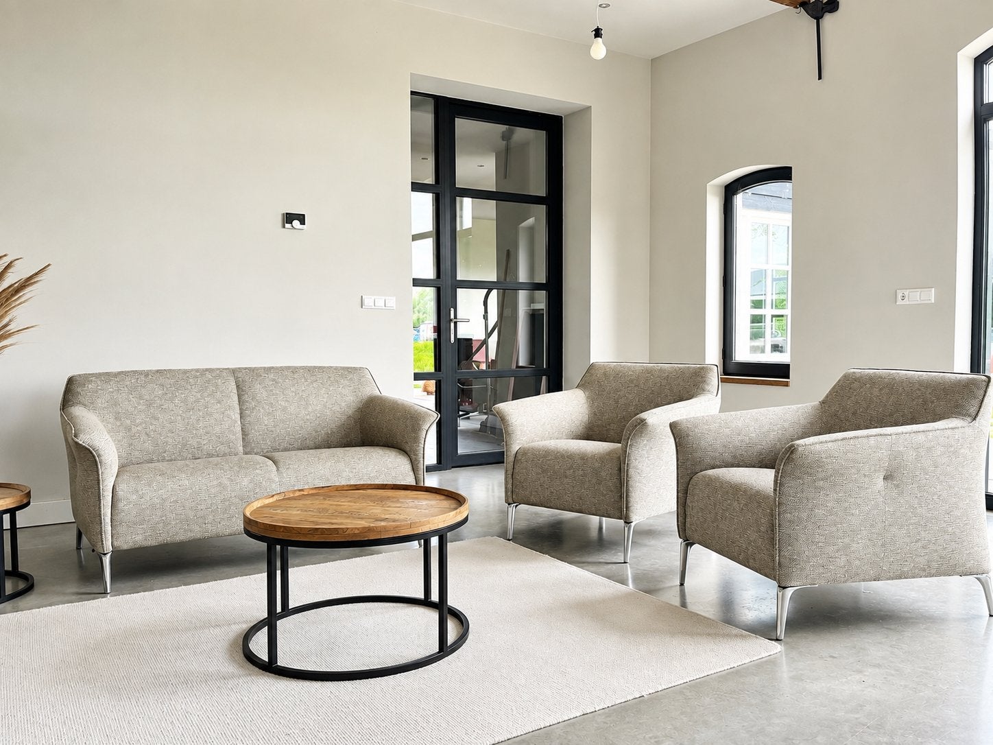 Leolux Mayon | 2-zits bank + 2 fauteuils | Als Nieuw, Huis en Inrichting, Banken | Bankstellen, X, 150 tot 200 cm, Tweepersoons