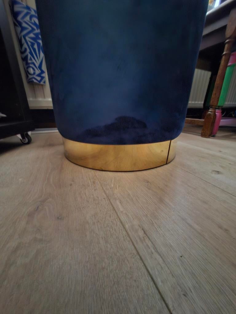 Konings Blauwe Poef, Minder dan 50 cm, Rond, Minder dan 50 cm, Ophalen of Verzenden