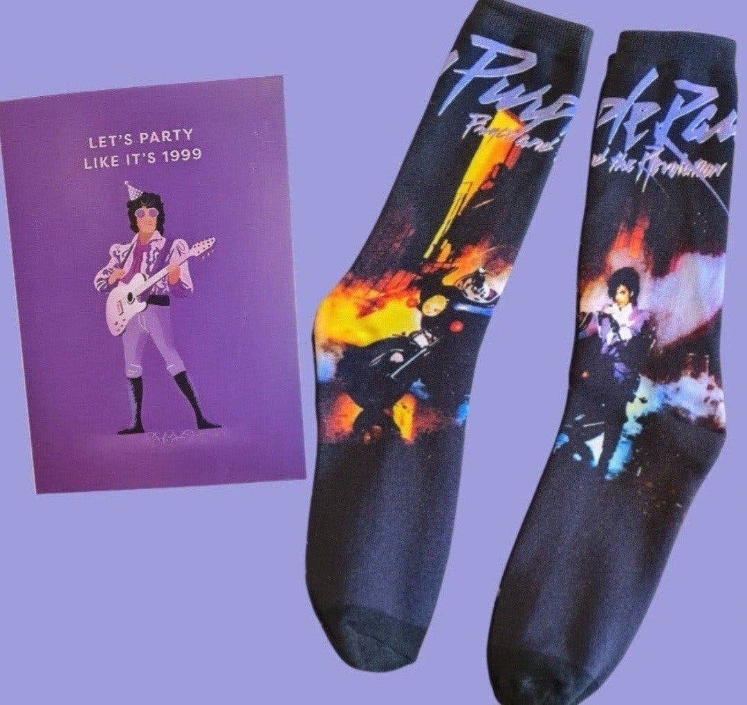 PRINCE "PURPLE RAIN" SOKKEN + VERJAARDAGS KAART PRINCE, Ophalen of Verzenden, Nieuw