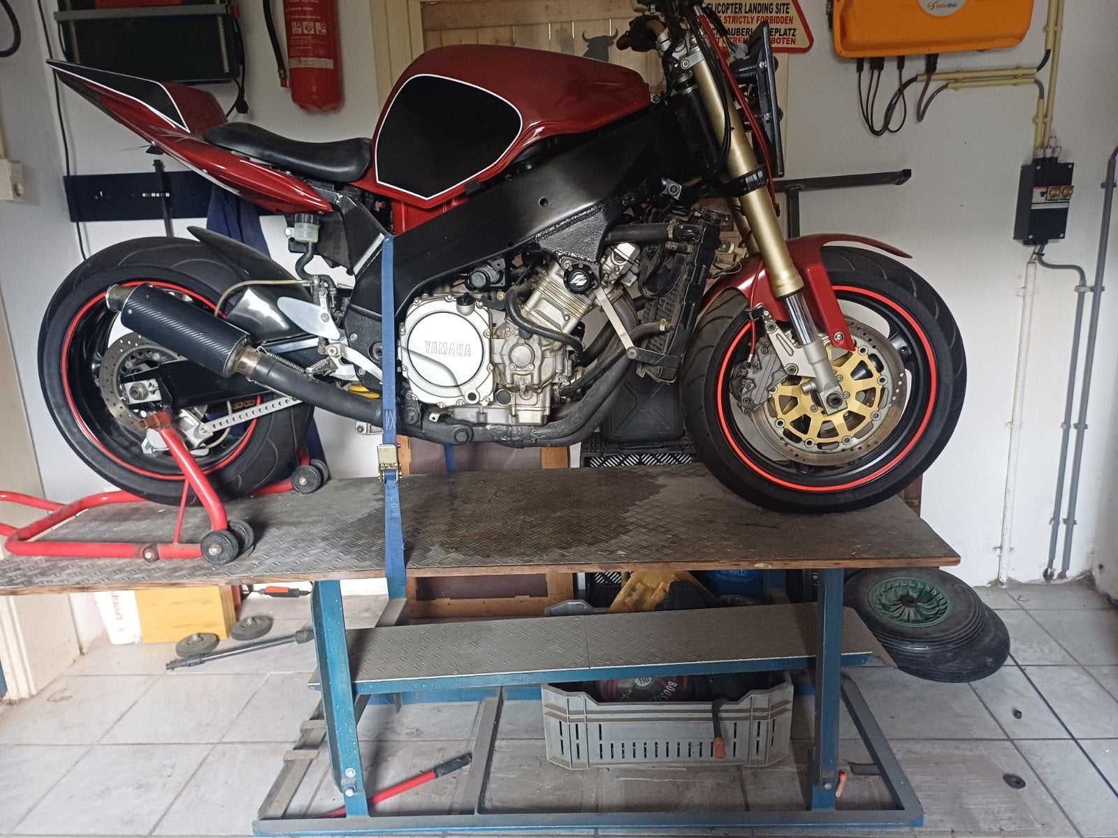 Motorheftafel compleet met motor compleet met kenteken, Ophalen, Gebruikt
