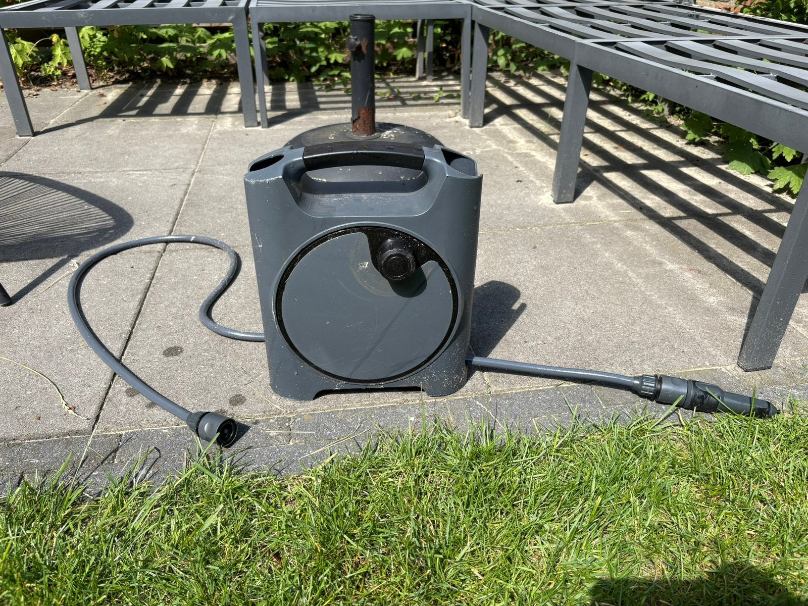 Tuinslang haspel 10m, Tuin en Terras, Tuinslangen, Ophalen of Verzenden, Zo goed als nieuw, Tuinslang