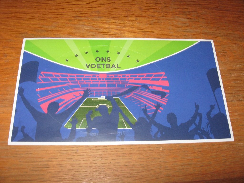 plus voetbal sticker groot ONS VOETBAL, Plus, Ophalen of Verzenden