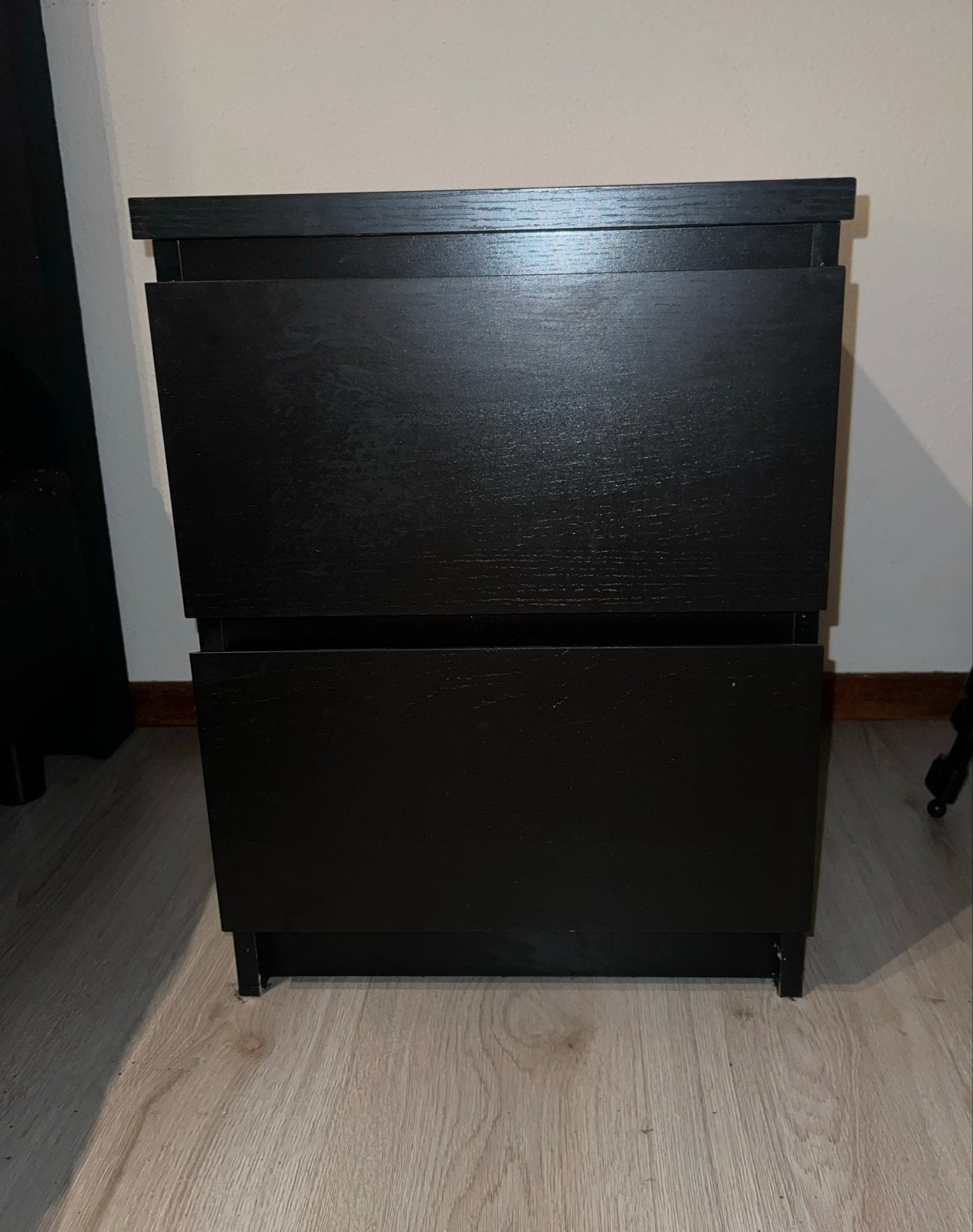 IKEA MALM ladekast met 2 lades, zwartbruin, Huis en Inrichting, Ophalen, Minder dan 50 cm, 1 of 2 laden, Zo goed als nieuw