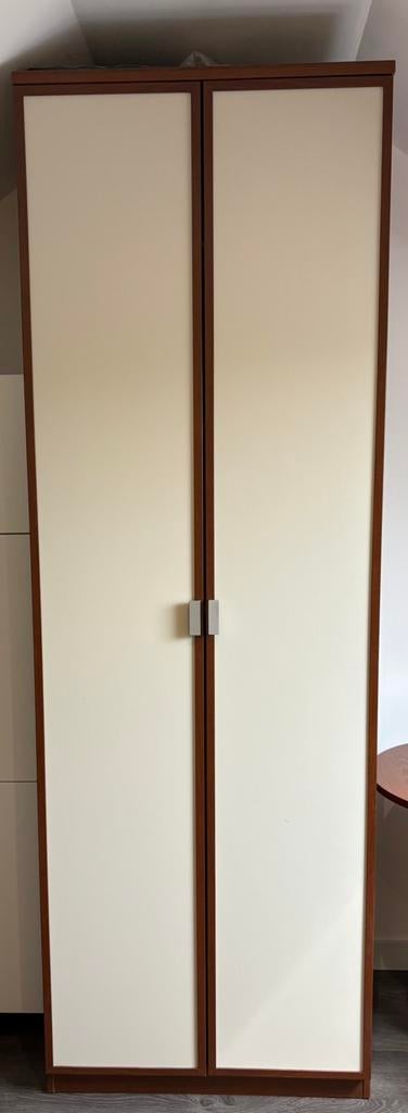 IKEA kast Hopen bruin met crème deuren incl. planken, Ophalen, Met plank(en), Gebruikt, 200 cm of meer