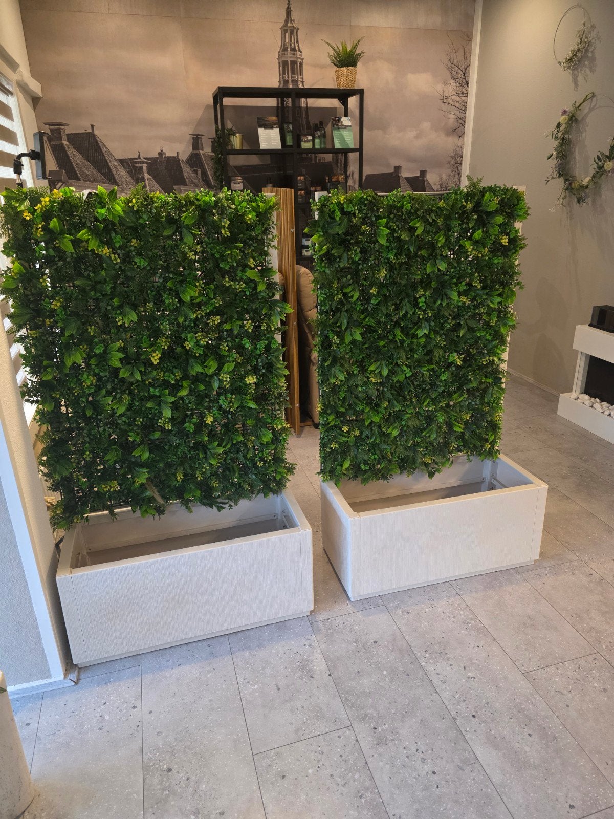 Kunsthaag in plantenbak - Set van 2, Ophalen, Kunststof, Zo goed als nieuw, Binnen