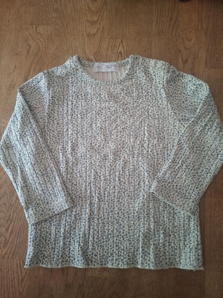 Shirtje lange mouw petrolblauw luipaardprint maat 86, Anneonline, Steenbergen, Gebruikt, Meisje