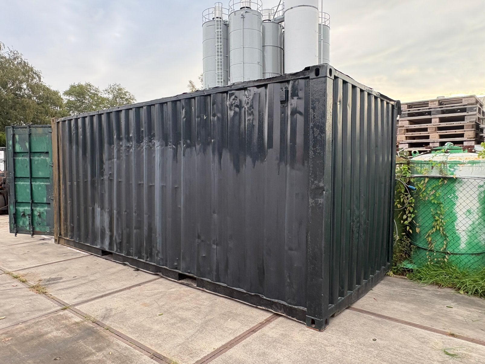 1x 20ft container (6 meter) met dakleer., Ophalen of Verzenden