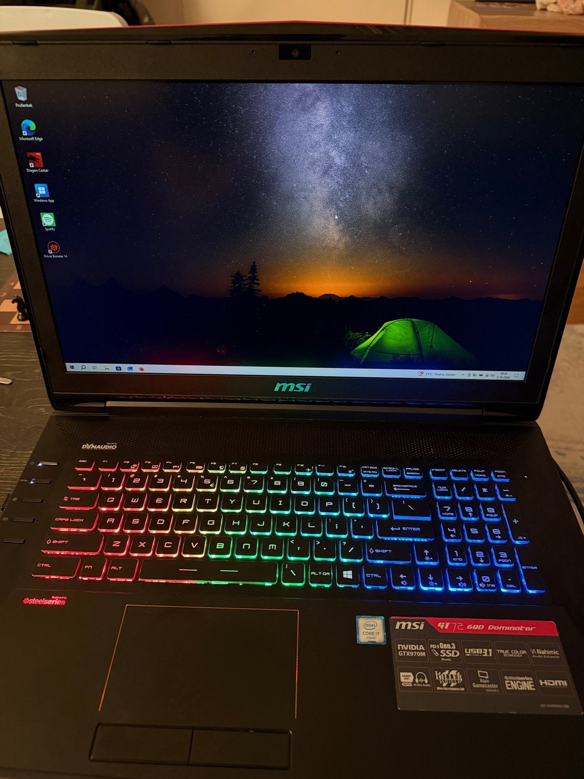 MSI GT72 6QD Dominator Gaming Laptop - i7-6700HQ, 16GB RAM, Computers en Software, Ophalen, Gebruikt, 2 tot 3 Ghz, Qwerty