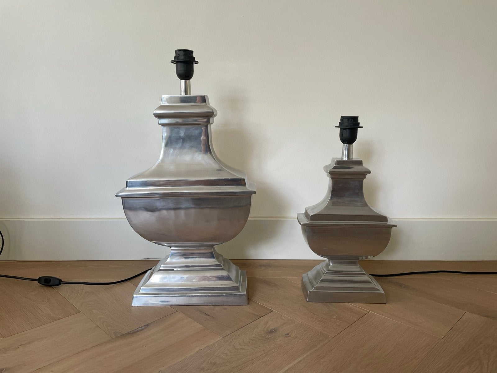 Set van 2 tafellampen (Loods5) met gratis kappen, Verzenden, Zo goed als nieuw, Metaal