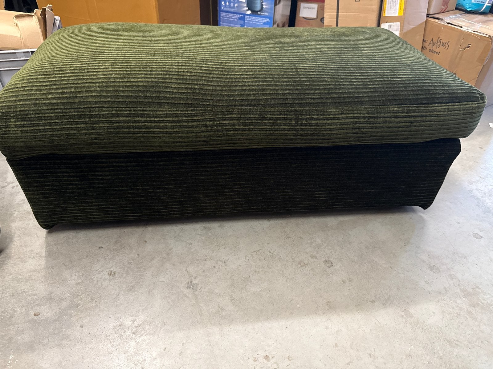 Nieuwe Groene Ribstof Voetenbankjes/Poefjes, Ophalen, Stof, Rechthoekig, 50 tot 75 cm