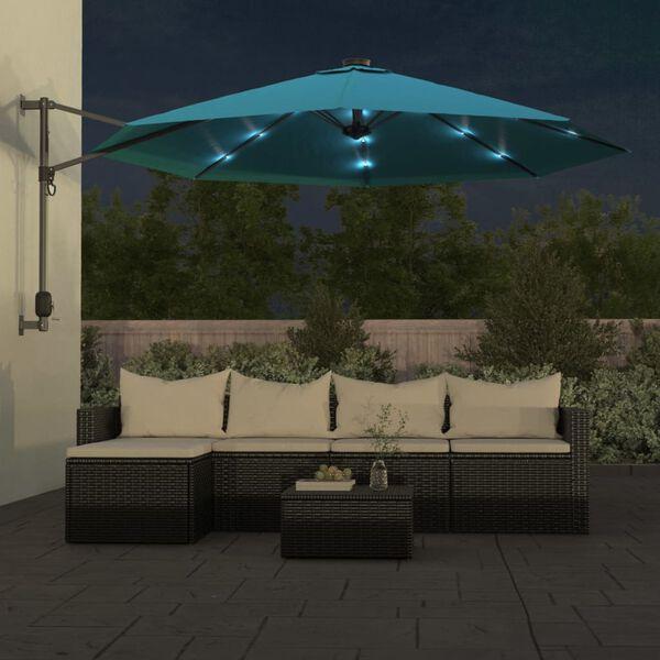 Wandparasol muurparasol parasol 290 cm + LED GRATIS BEZORGD!, Tuin en Terras, Parasols, Verstelbaar, Verzenden, Nieuw, 2 tot 3 meter