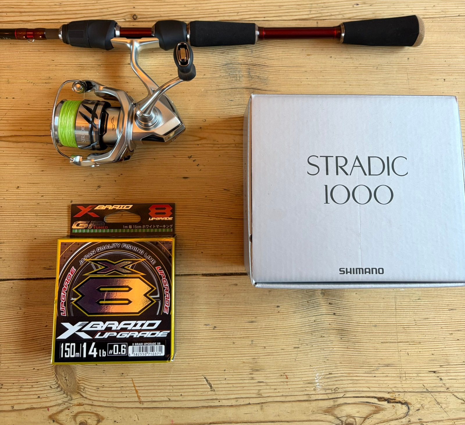Shimano Stradic FM 1000 met X Braid Upgrade X8 lijn, Ophalen of Verzenden, Zo goed als nieuw, Molen
