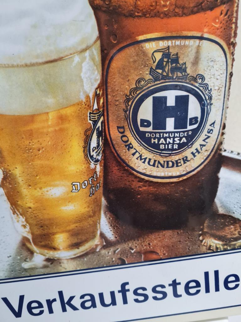Dortmunder bier emaille bord, Verzamelen, Ophalen of Verzenden, Zo goed als nieuw, Reclamebord