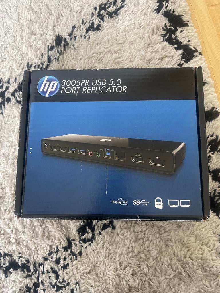 HP 3005pr USB 3.0 Port Replicator Docking Station, Ophalen, Nieuw, Docking station, Laptop