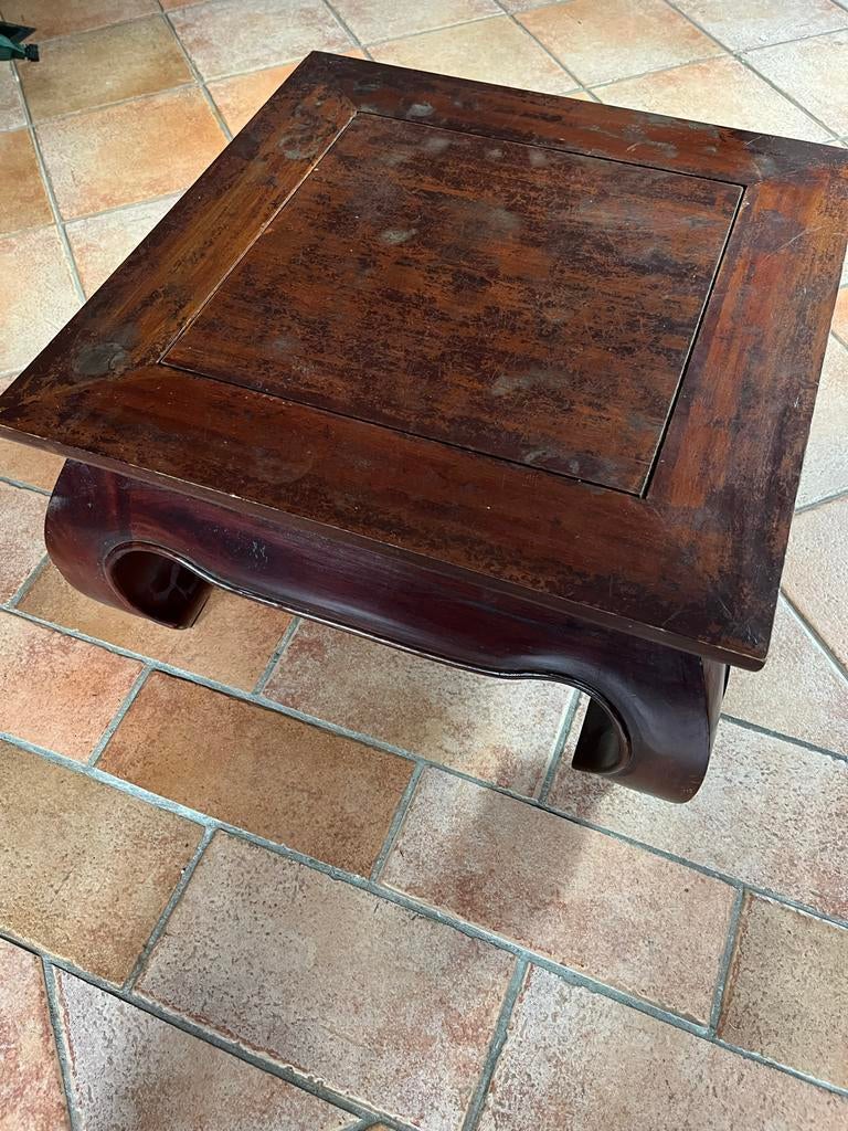 Opium salontafel, donker hout, 60x60 cm, Gebruikt, 50 tot 100 cm, Minder dan 50 cm, Opium, oosters