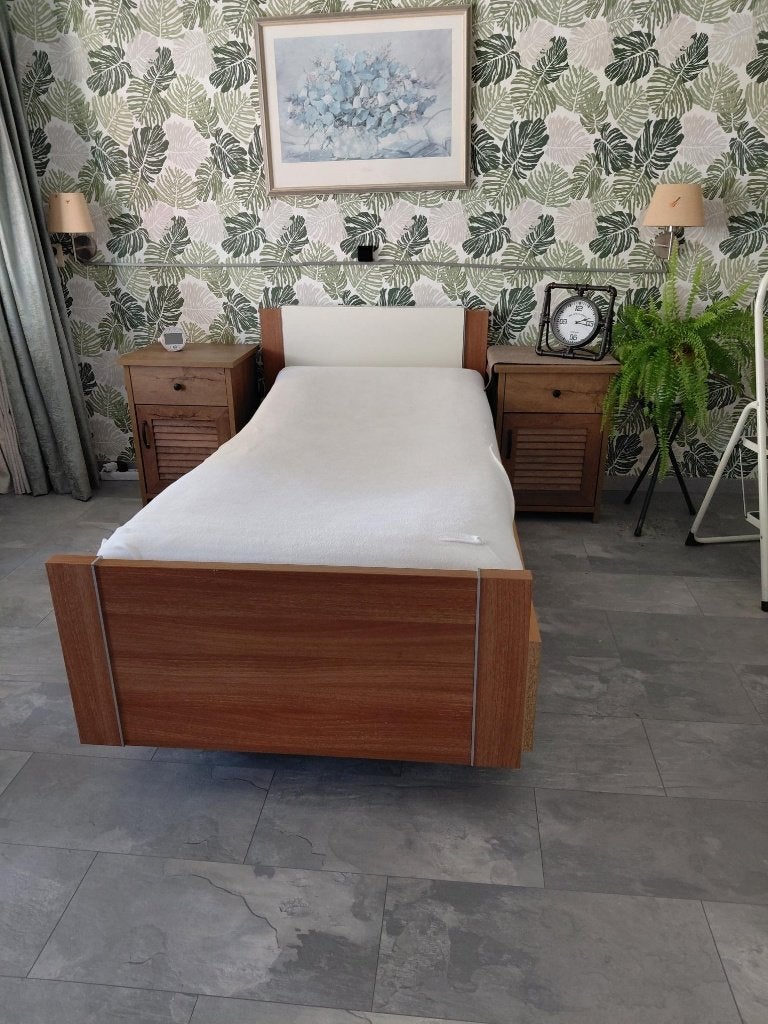 bed, Ophalen, Eenpersoons, Bruin, Zo goed als nieuw