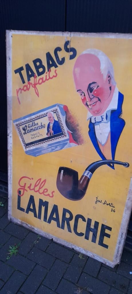 Gilles Lamarche Tabak, Ophalen, Reclamebord