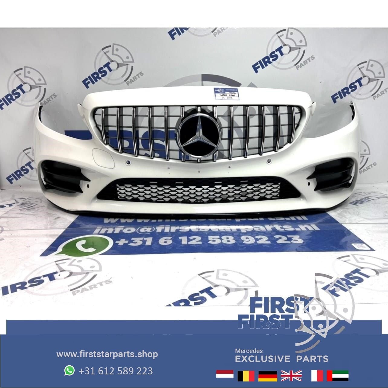 W205 FACELIFT AMG VOORBUMPER + GT GRIL 2021 Mercedes C Klass, Gebruikt, -, Voor, Ophalen of Verzenden