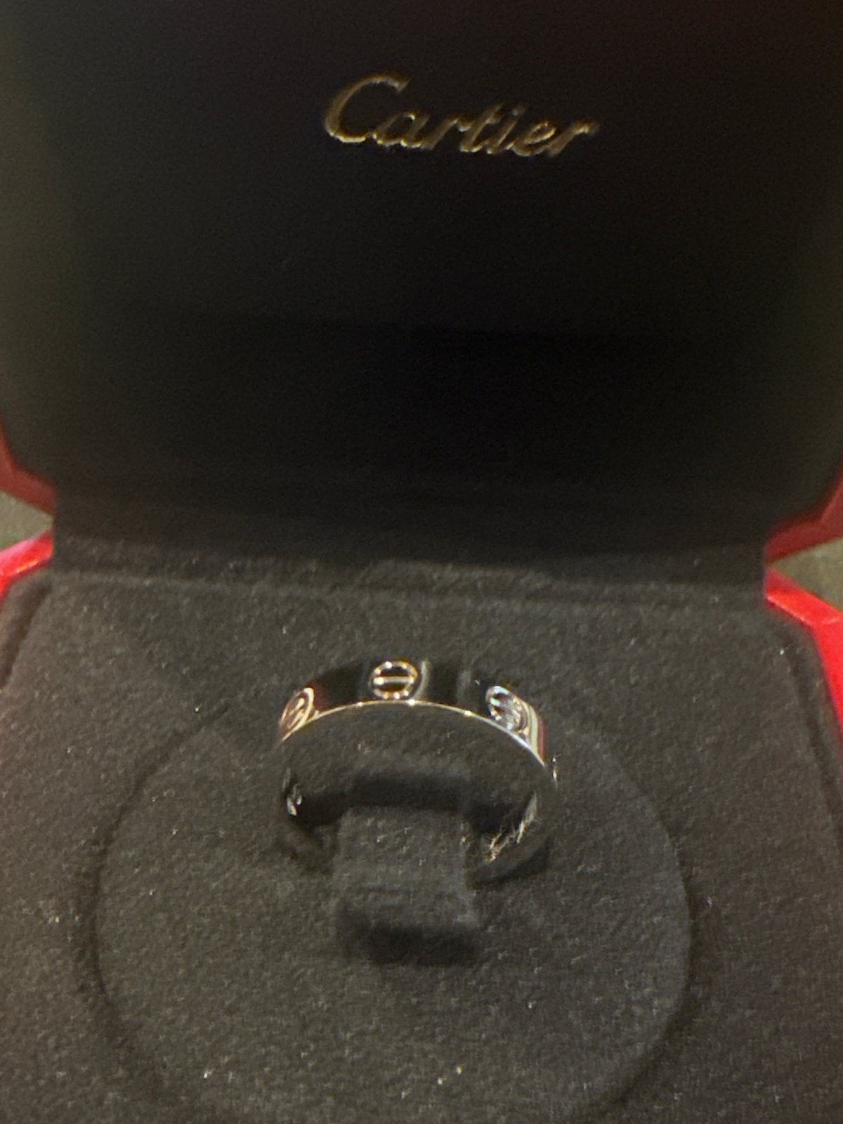 Cartier Love Ring 750 Witgoud Maat 49, Sieraden, Tassen en Uiterlijk, Ophalen of Verzenden, Dame of Heer, Zilver, Goud