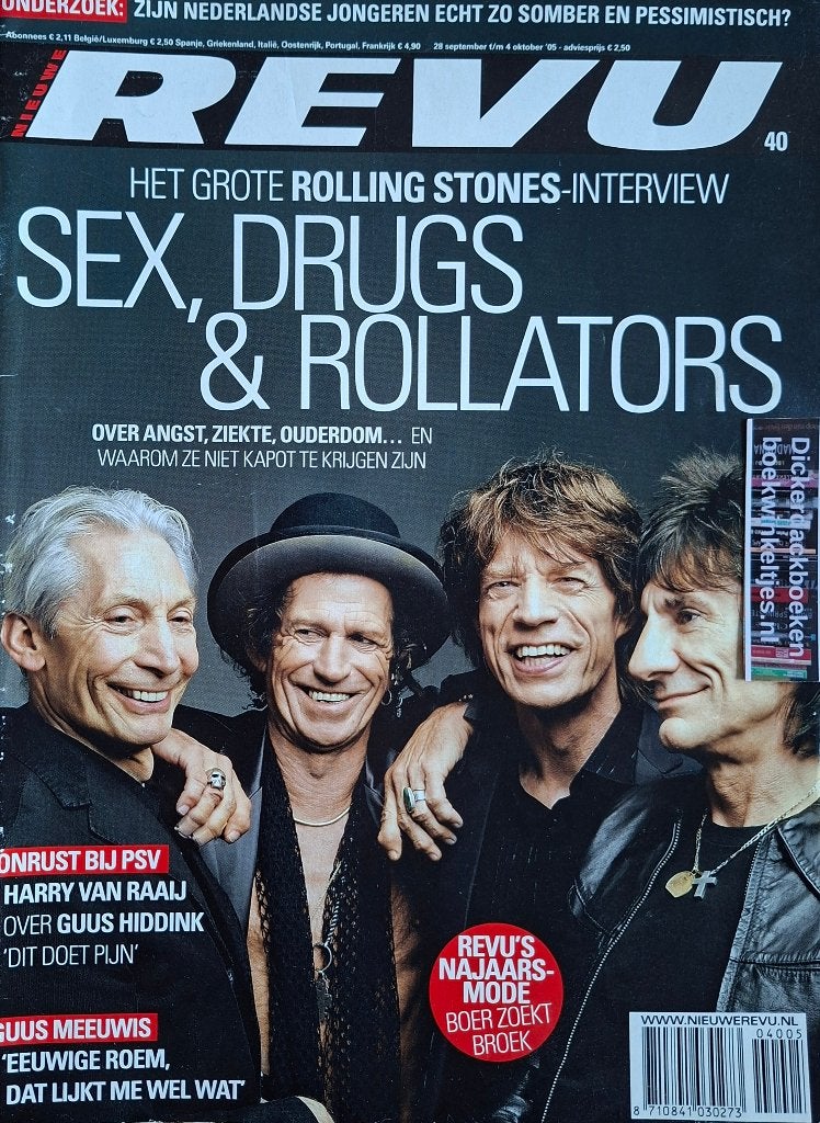 Nieuwe Revu nr 40, 2005; The Stones, Guus Meeuwis en meer, Verzamelen, Ophalen of Verzenden, Gebruikt, Boek, Tijdschrift of Artikel