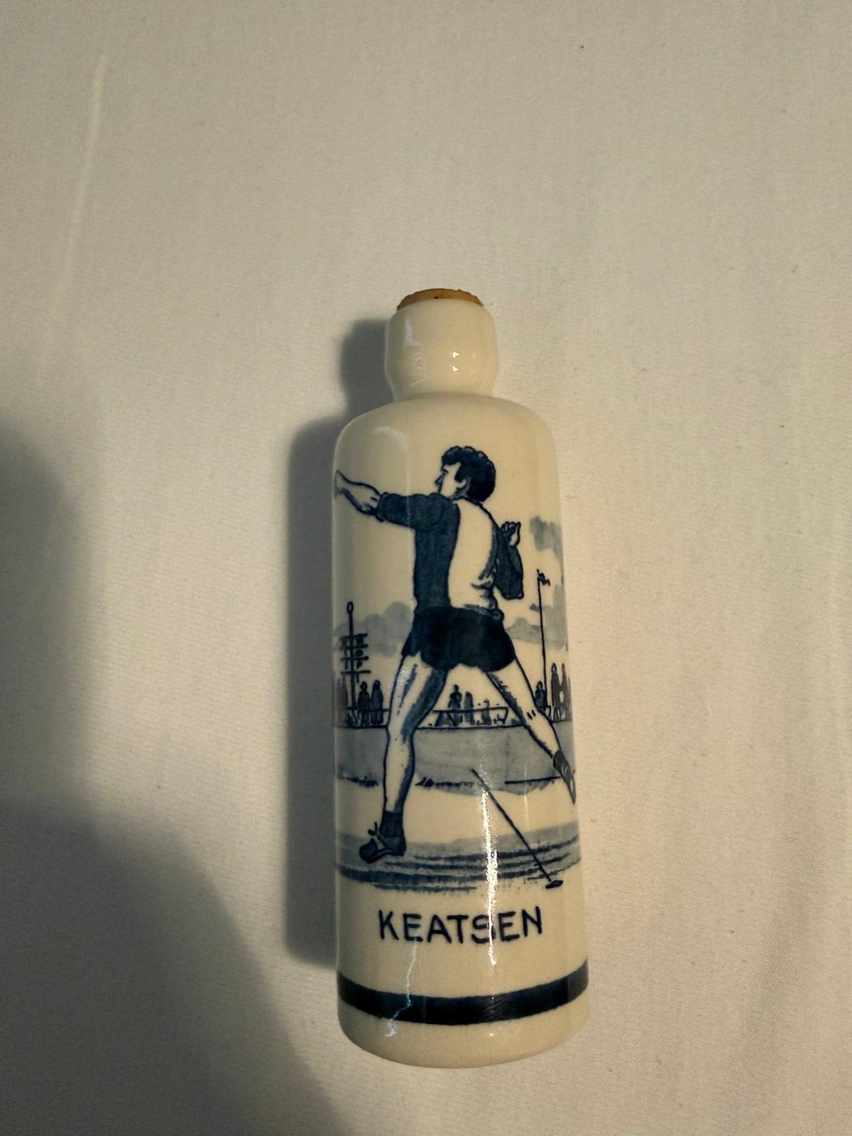 Delfts blauw flesje jaren 80 kaatsen Batavus Heerenveen, Antiek en Kunst, Ophalen of Verzenden