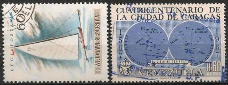 1 Scheepskaart Venezuela + 1 schip O. ADV. no.22 W., Verzenden, Gestempeld, Overige thema's