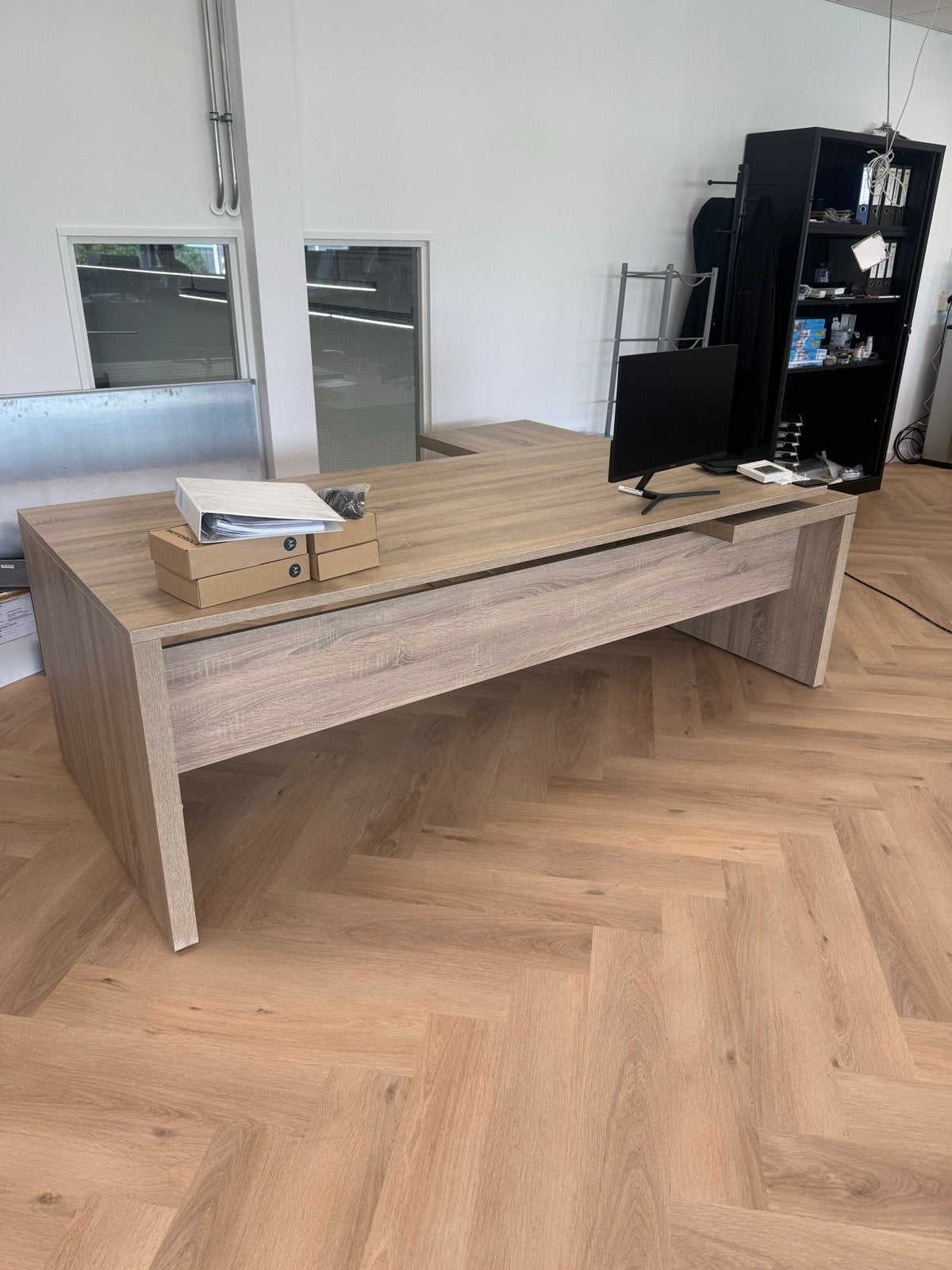 Hoekbureau met lades en opbergruimte - Houtkleur