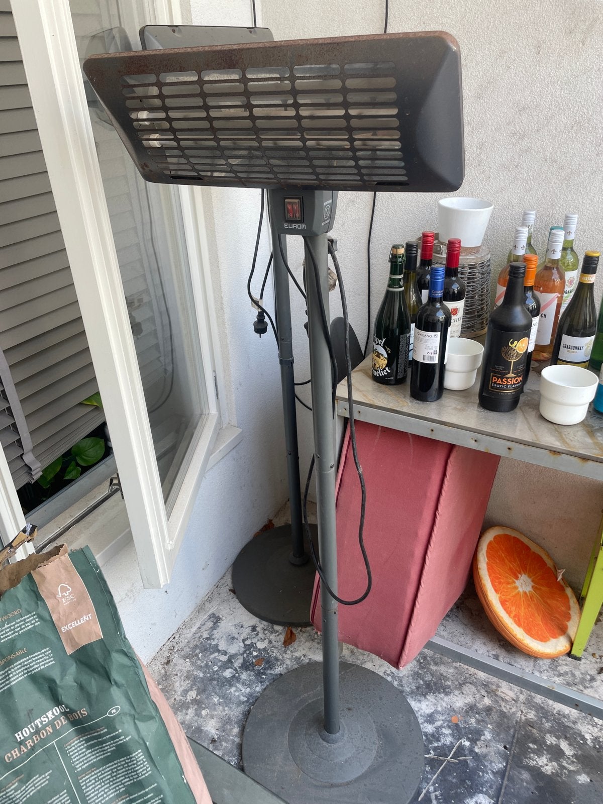 Twee (2 ) Eurom Terrasverwarmers, Tuin en Terras, Terrasverwarmers, Ophalen, Gebruikt, Elektrisch, Vloer