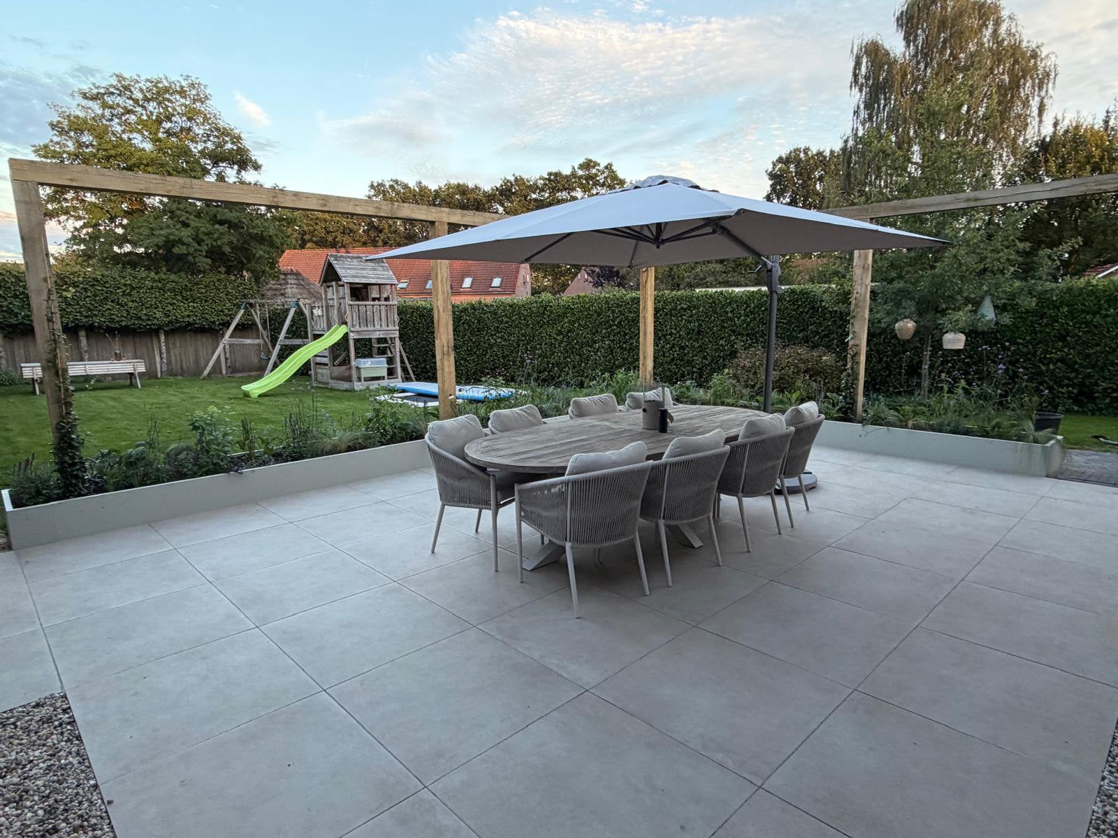 Nieuw! Keramische terrastegel 80x80, Ophalen, Zo goed als nieuw, Beton, Terrastegels