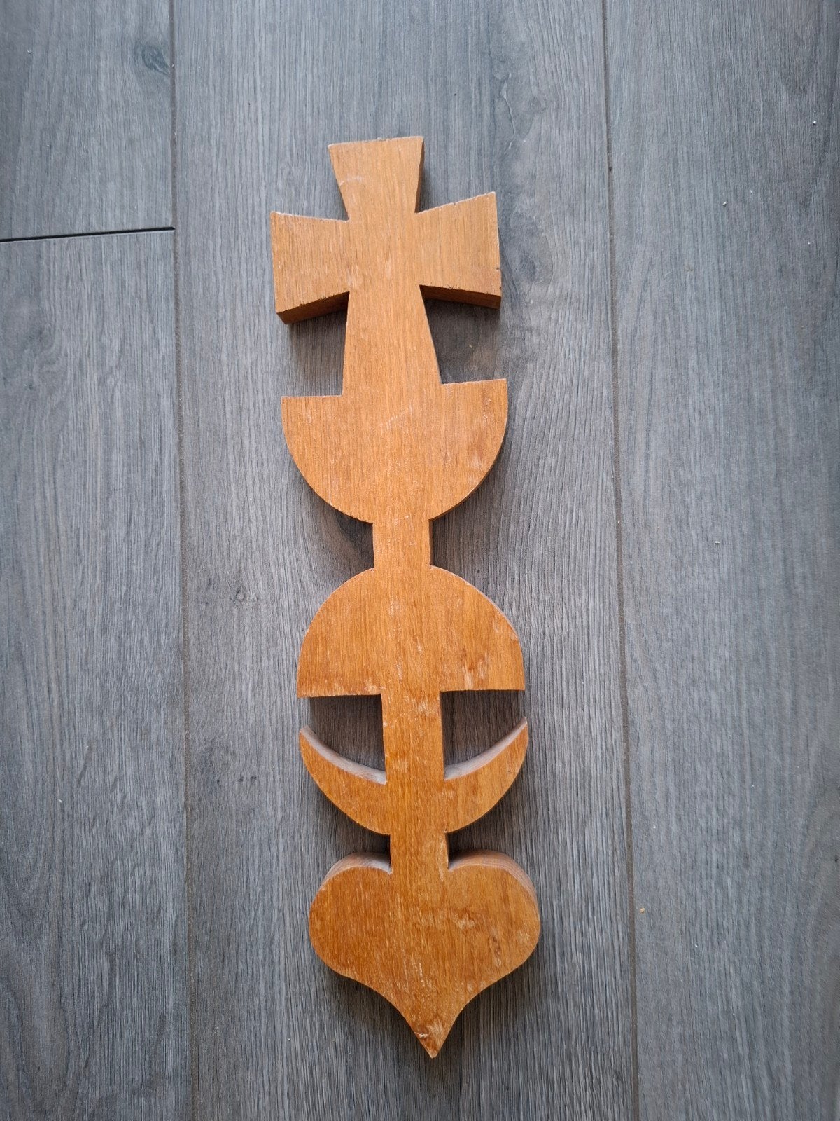 Twents gevelteken: Geloof, Hoop en Liefde (38 cm), Antiek en Kunst, Antiek | Religie, Ophalen