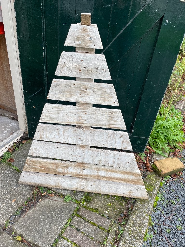 Kerstboom - hout - brocante, Ophalen, Gebruikt