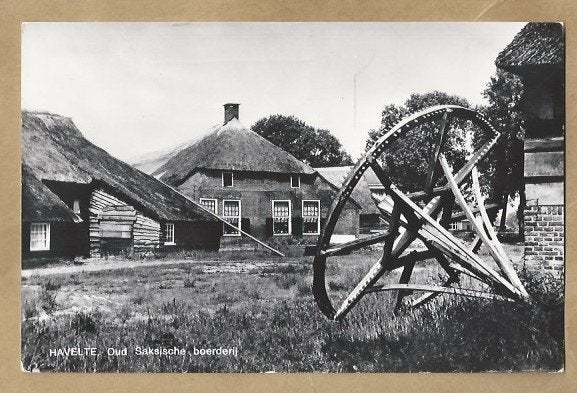 Oude Saksische boerderij Havelte - Gelopen ansichtkaart, Verzamelen, Ansichtkaarten | Nederland, Ophalen of Verzenden, 1960 tot 1980